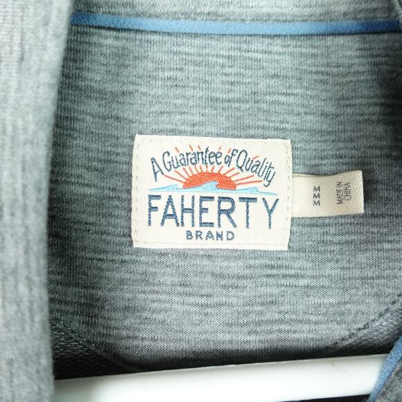 Faherty Pullover Mens SZ M 1/4 Zip Light Academia Preppy Timeless Classic Casual - Picture 4 of 10